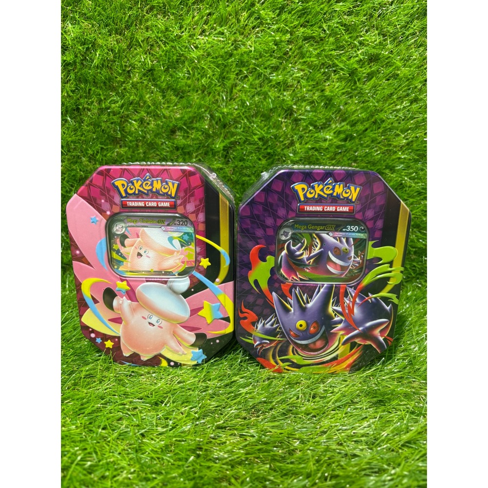 Pokemon TCG Mega Moonlit Tin Set Mega Gengar ex & Mega Clefable ex Sealed 2 Pack